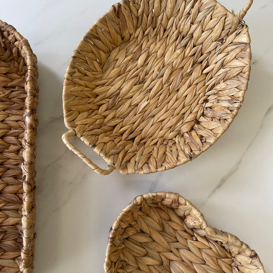 Mini Natural Fiber Basket With Round Handle