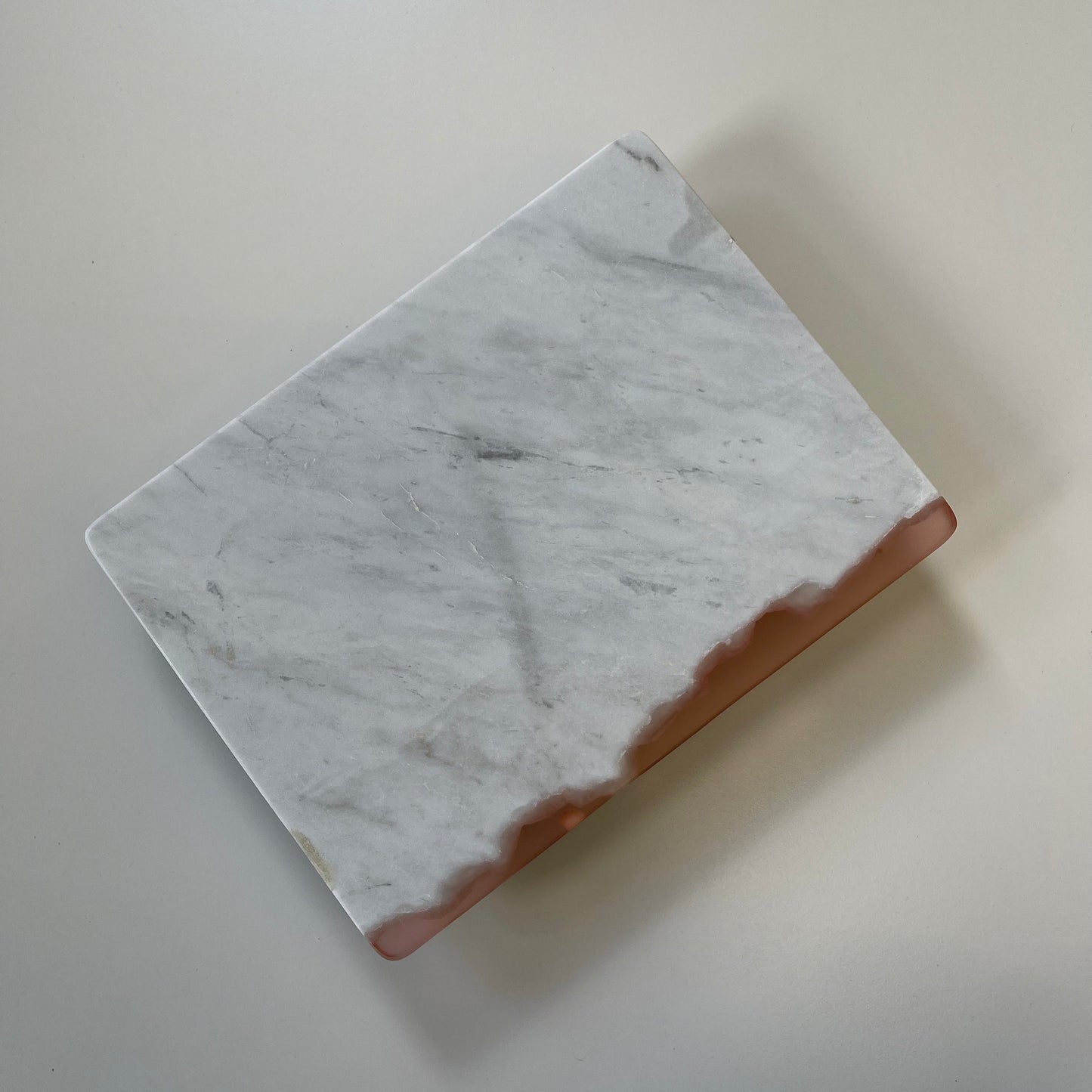 Pink/White Marble Rectangular Tray