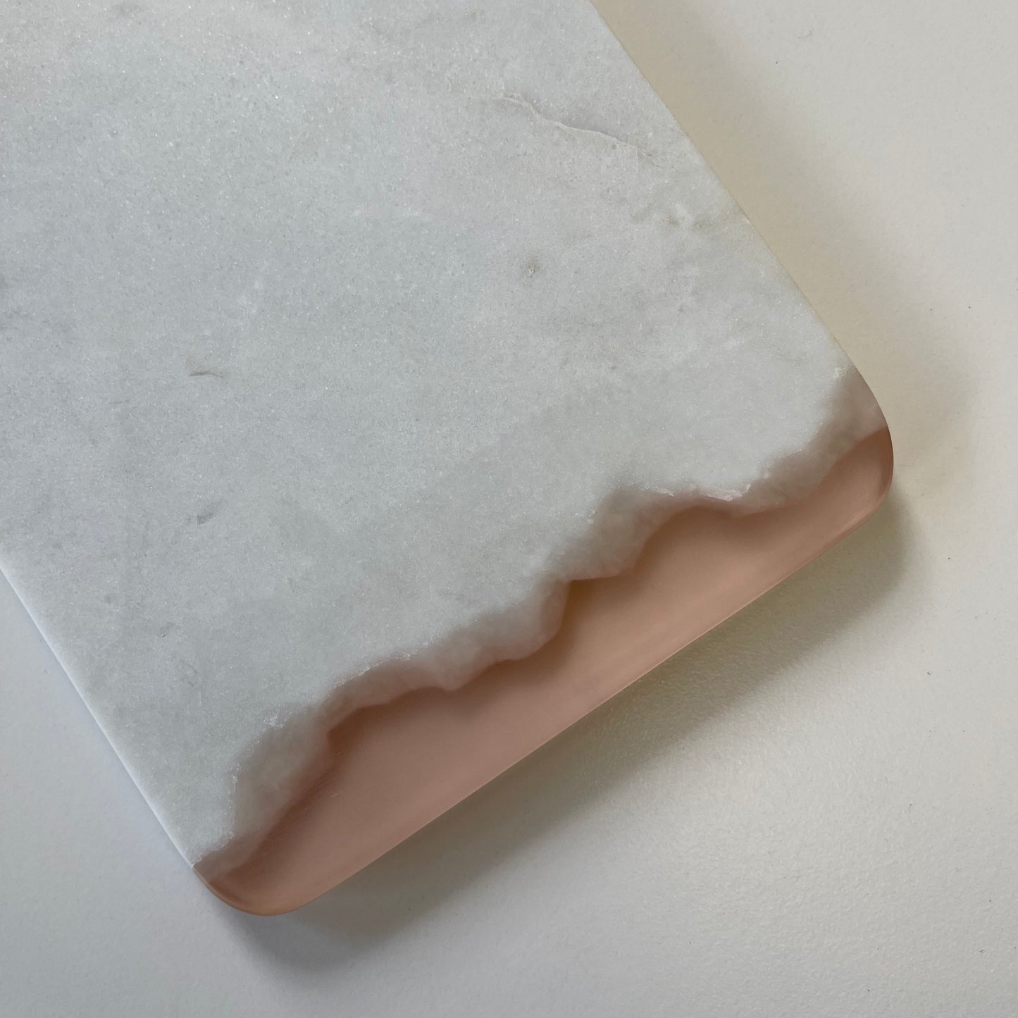 White Marble Cheese Cutting Board With Pink