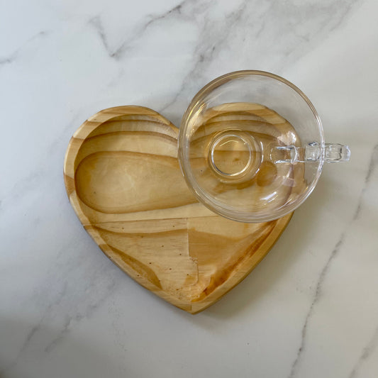 Tea Cup Wood Heart