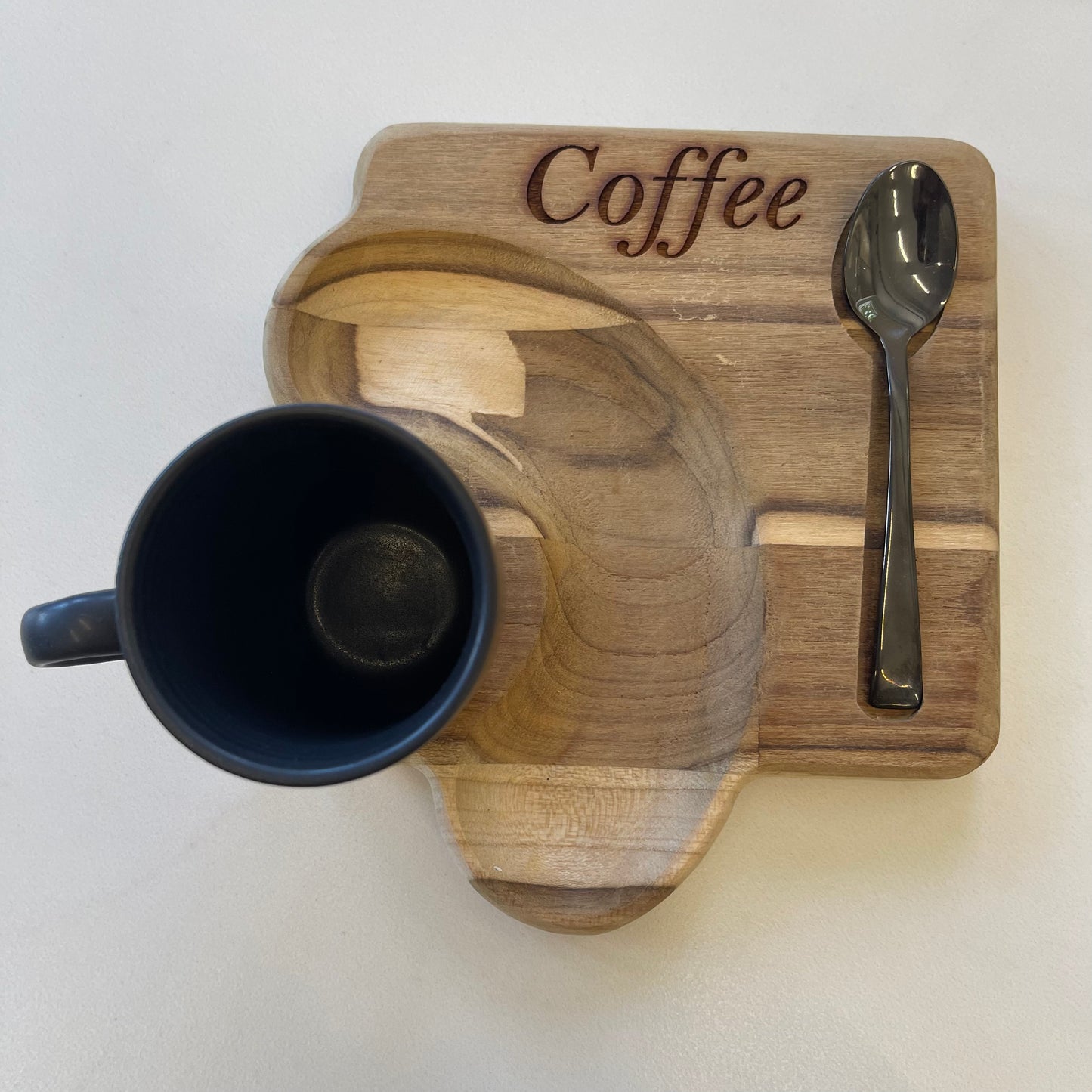 Mini Black Coffee Cup With Wooden Base And Each Spoon c/u