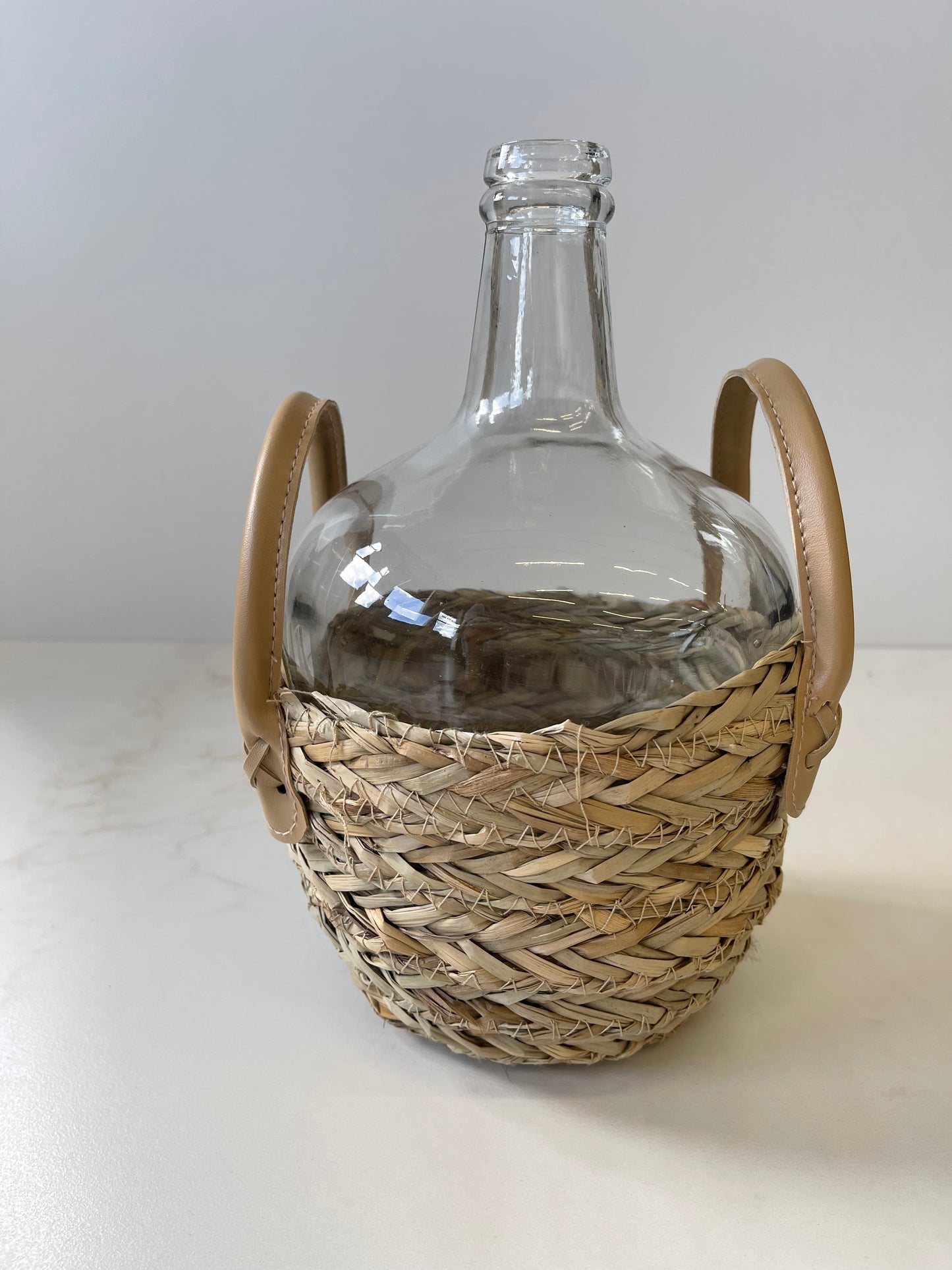 Glass Pitcher W/ Basket And Grip