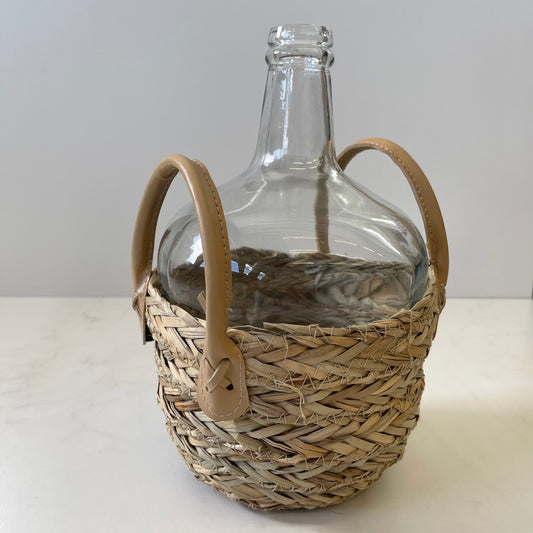 Glass Pitcher W/ Basket And Grip