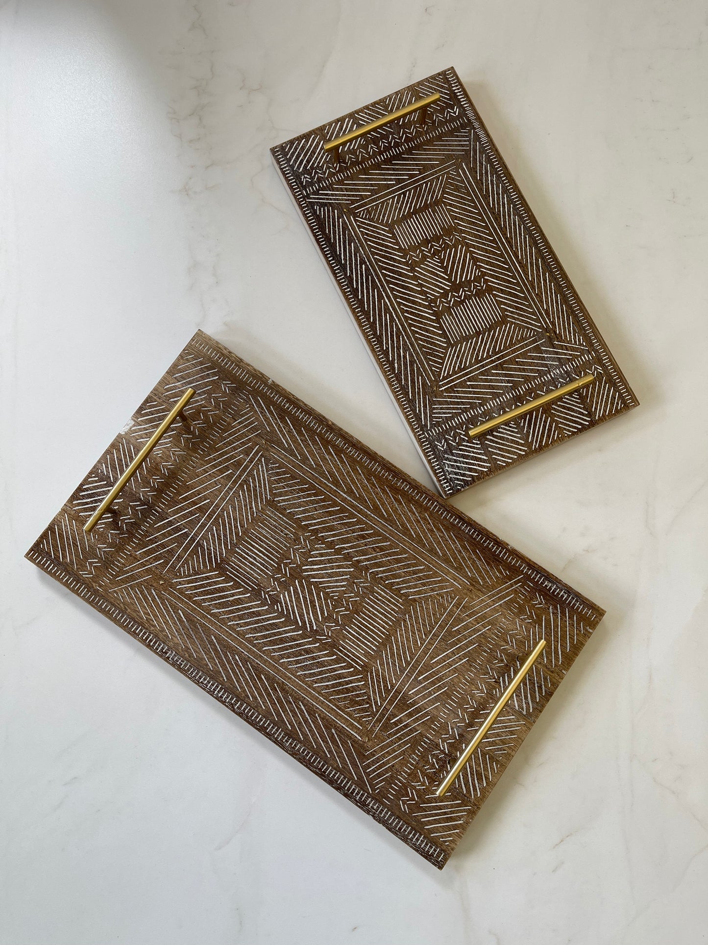 2pcs Hieroglyphic Tray Golden Grip