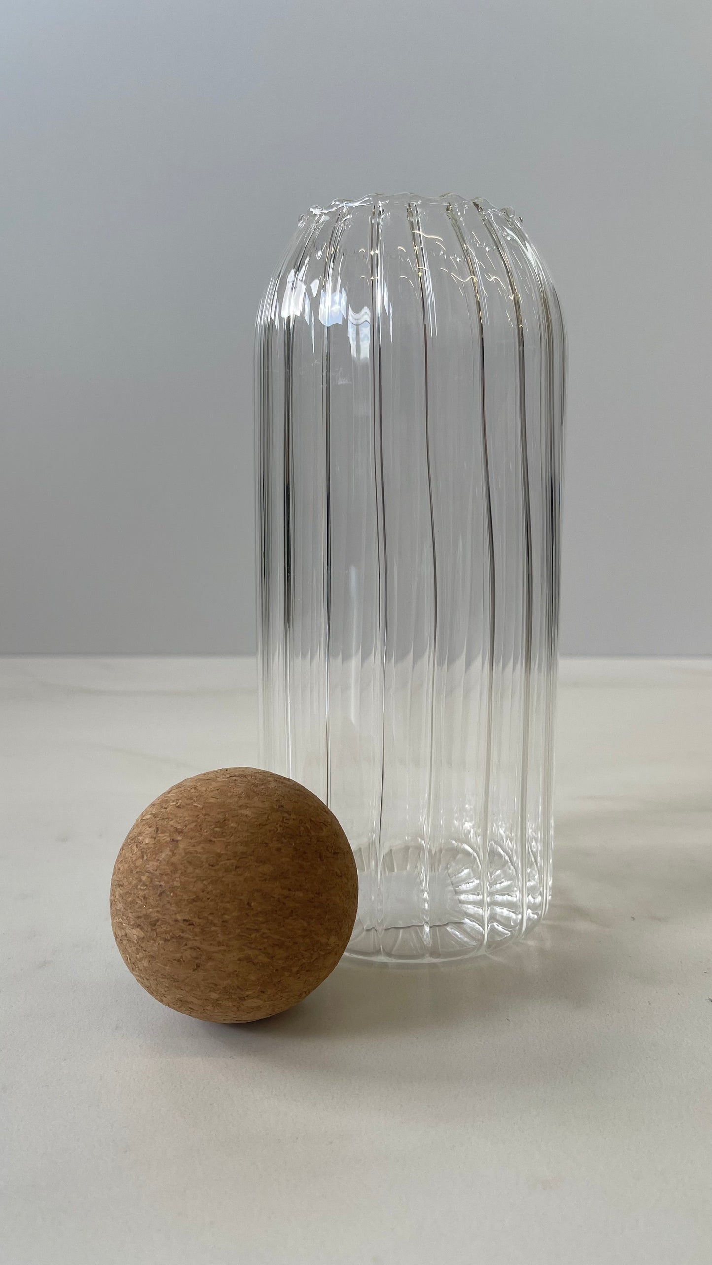 Lineas Glass Jar Round Cork Lid 1100ml