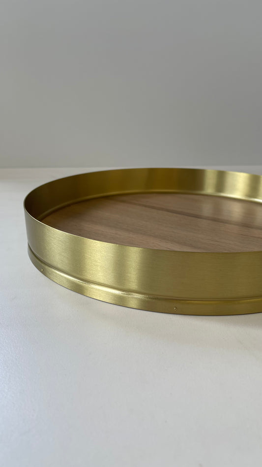 Round Tray w/ Gold Rim