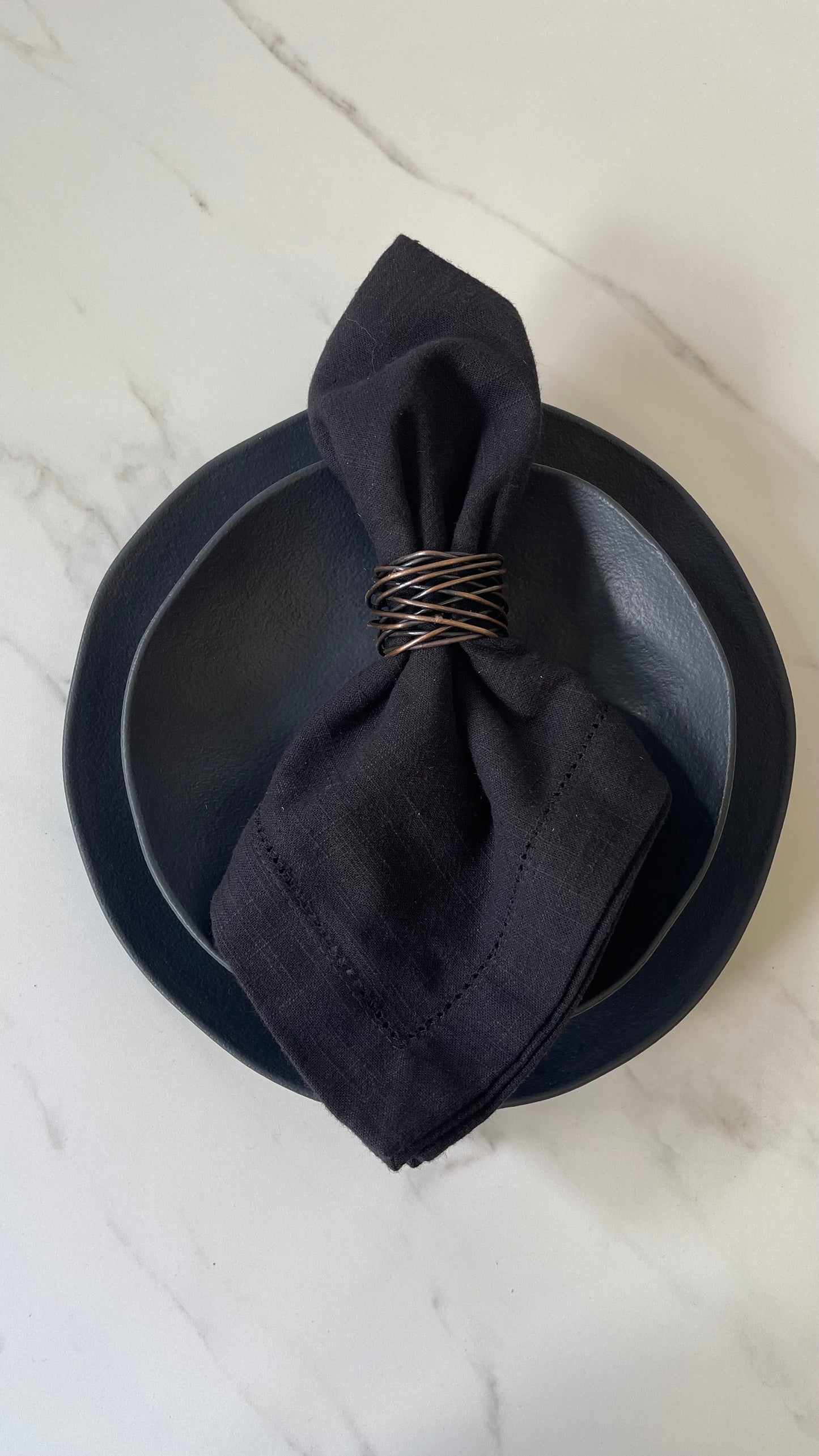 Black Color Napkin 6pcs 50cm X 50cm