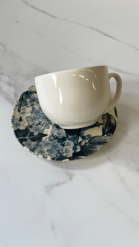 4pcs Coffee Cup Set (Blue Garden)