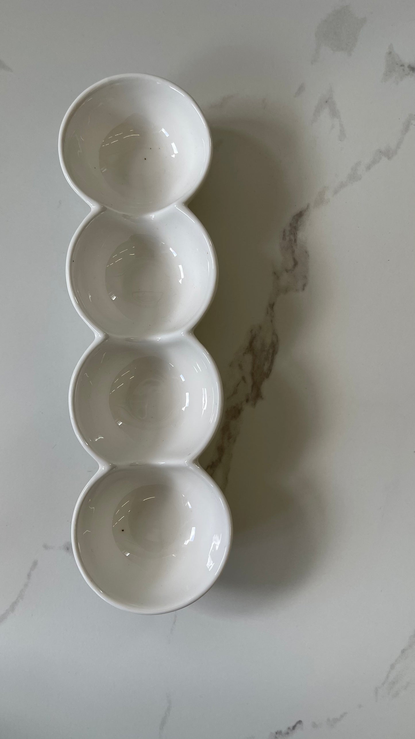 White Ceramic Snack Divided Into 4