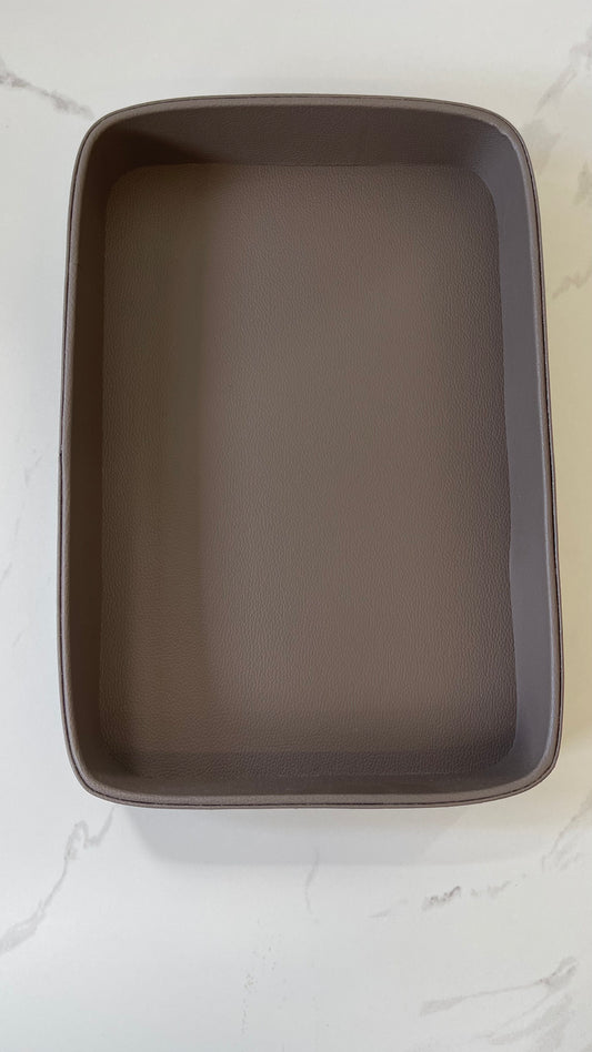 Gray Leather Tray