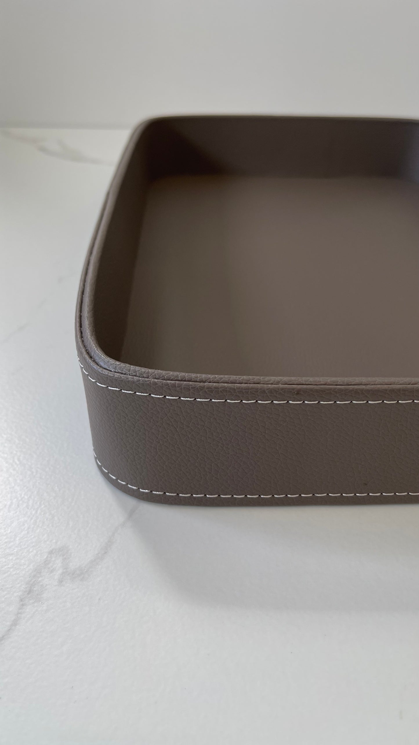 Gray Leather Tray