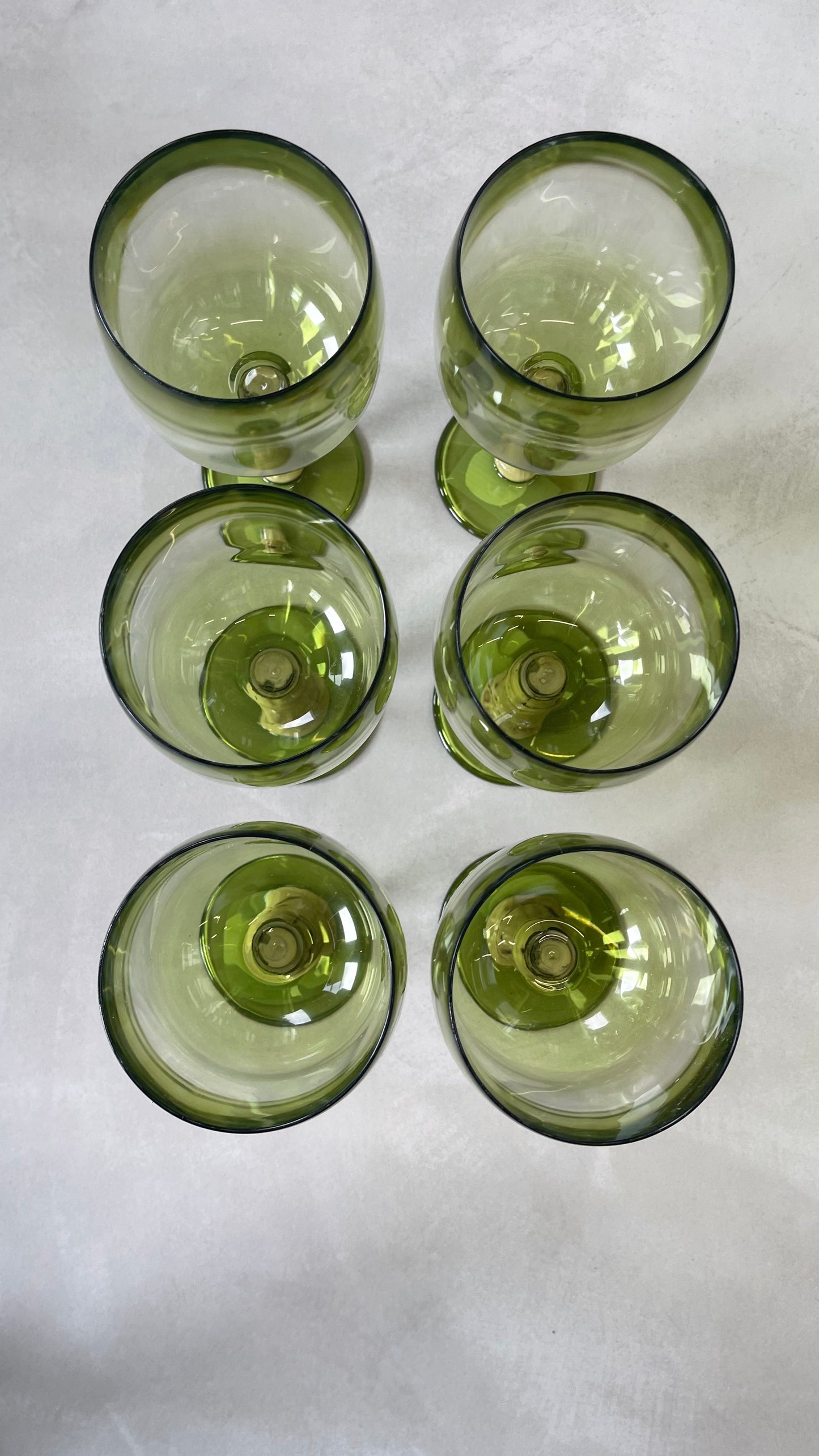 Set 6pcs of Green Acrylic Cups w/ Bamboo Support