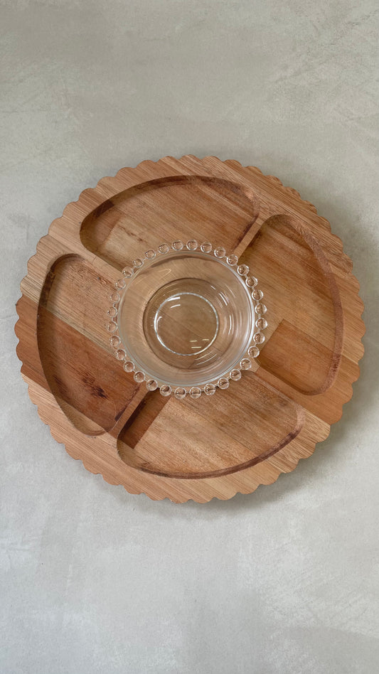 Wooden Tray w/ Bowl