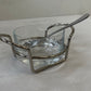 Glass Sugar Bowl w/ Stainless Steel Lid and Teaspoon