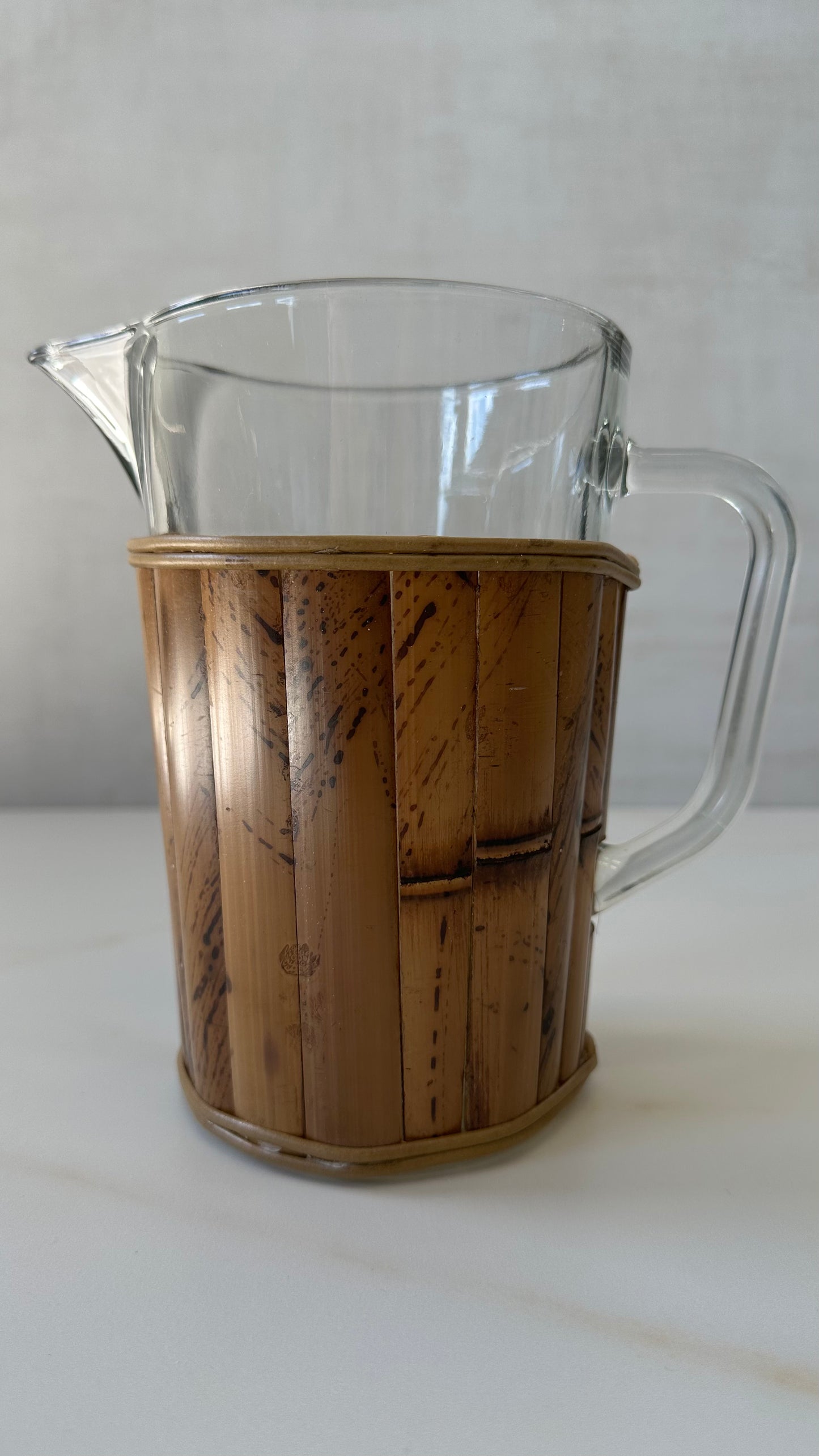 Glass Jug with Bamboo