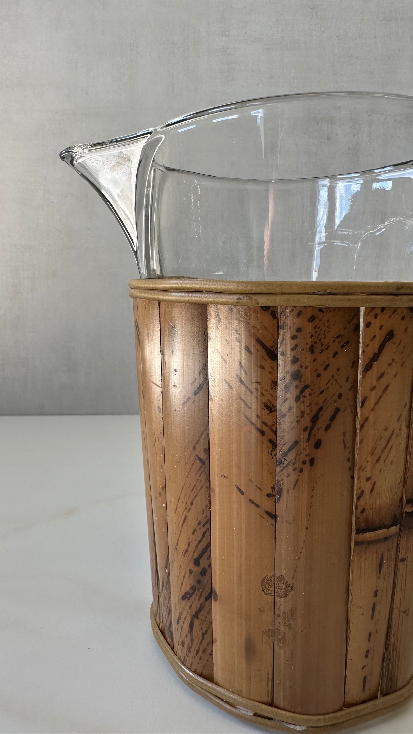 Glass Jug with Bamboo