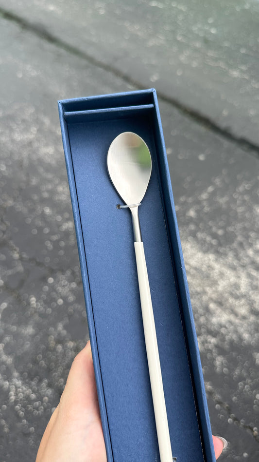 Stainless Steel and White Juice Spoon WOLF