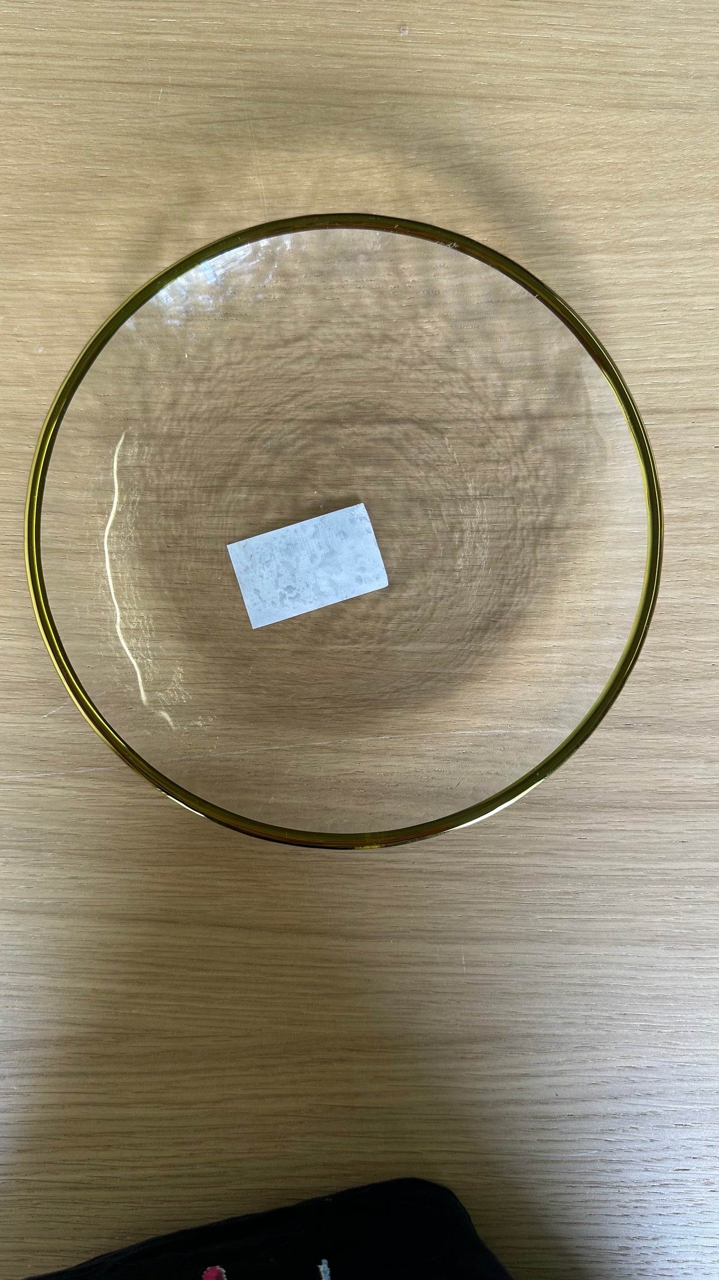 Transparent Dessert Plate Gold Rim c/u