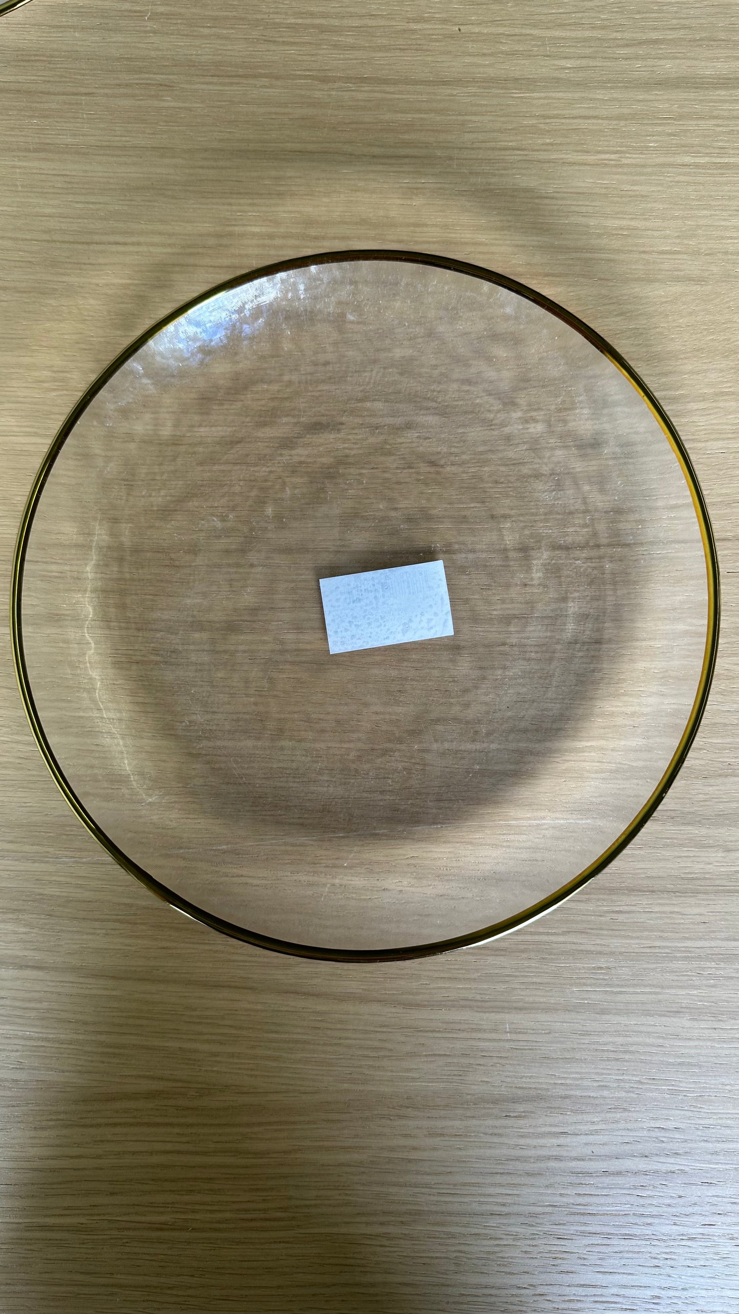 Transparent Plate Gold Rim c/u