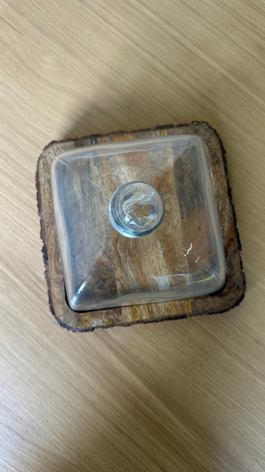 Wooden Table With Glass Top