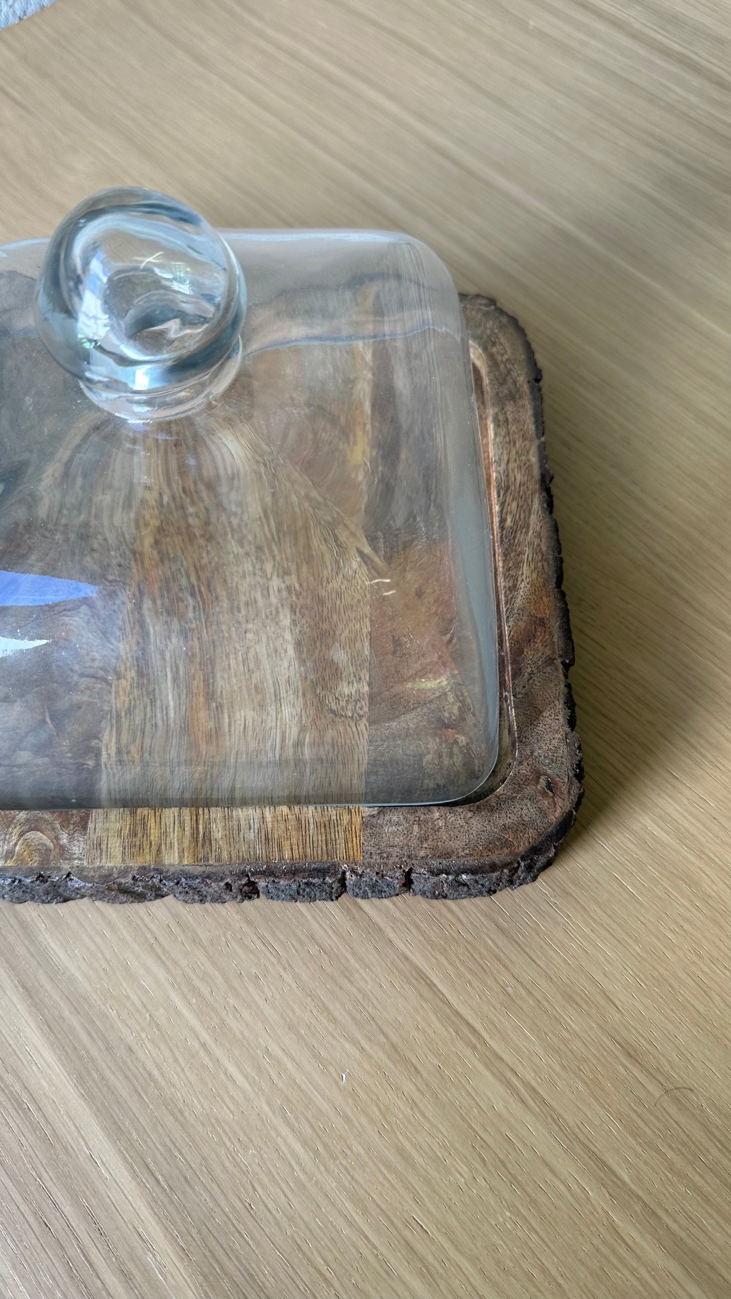 Wooden Table With Glass Top