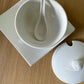 Porcelain Sugar Bowl w/ Plate and Teaspoon