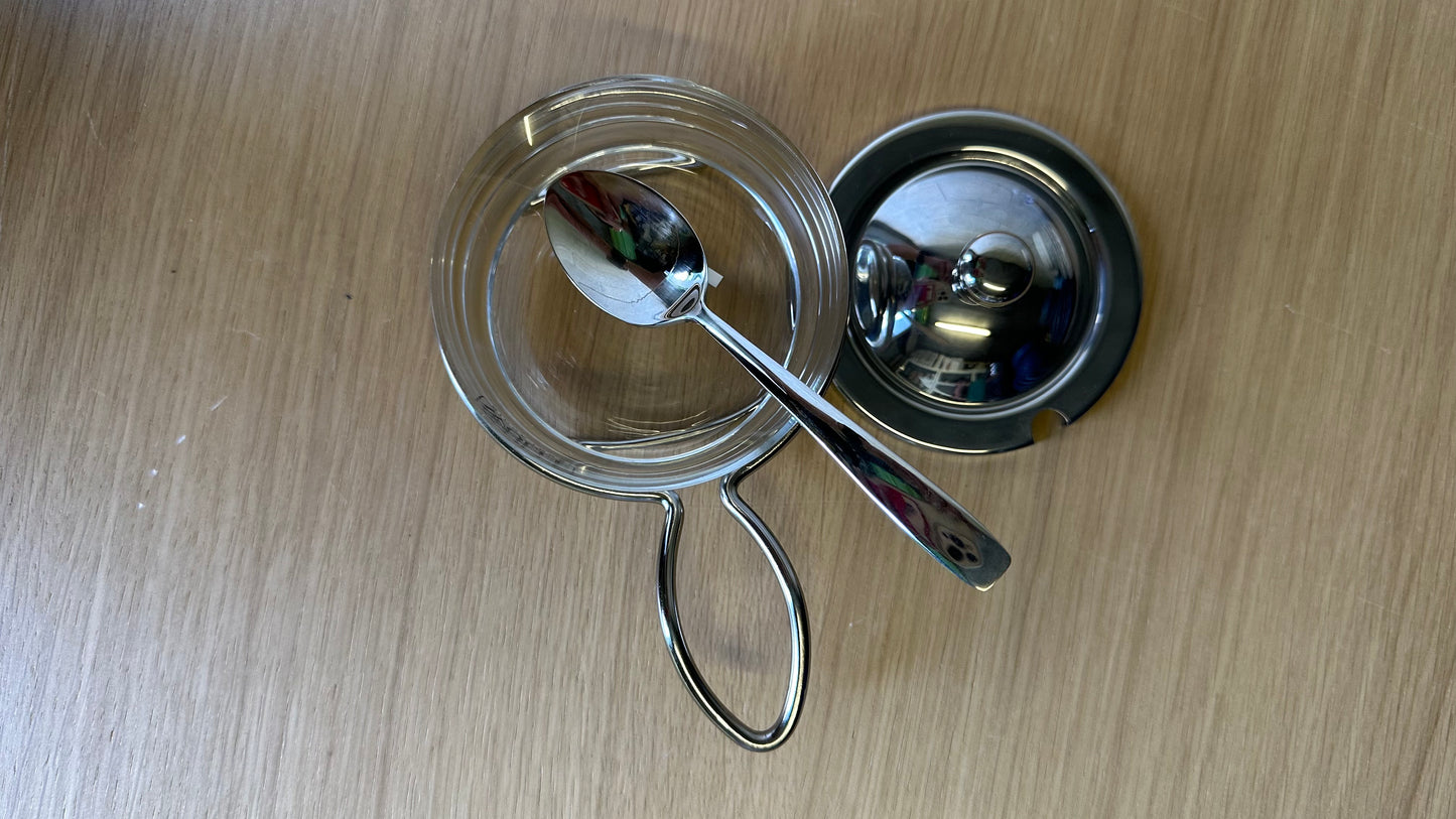 Stainless Steel Cheese Dish With Lid And Spoon