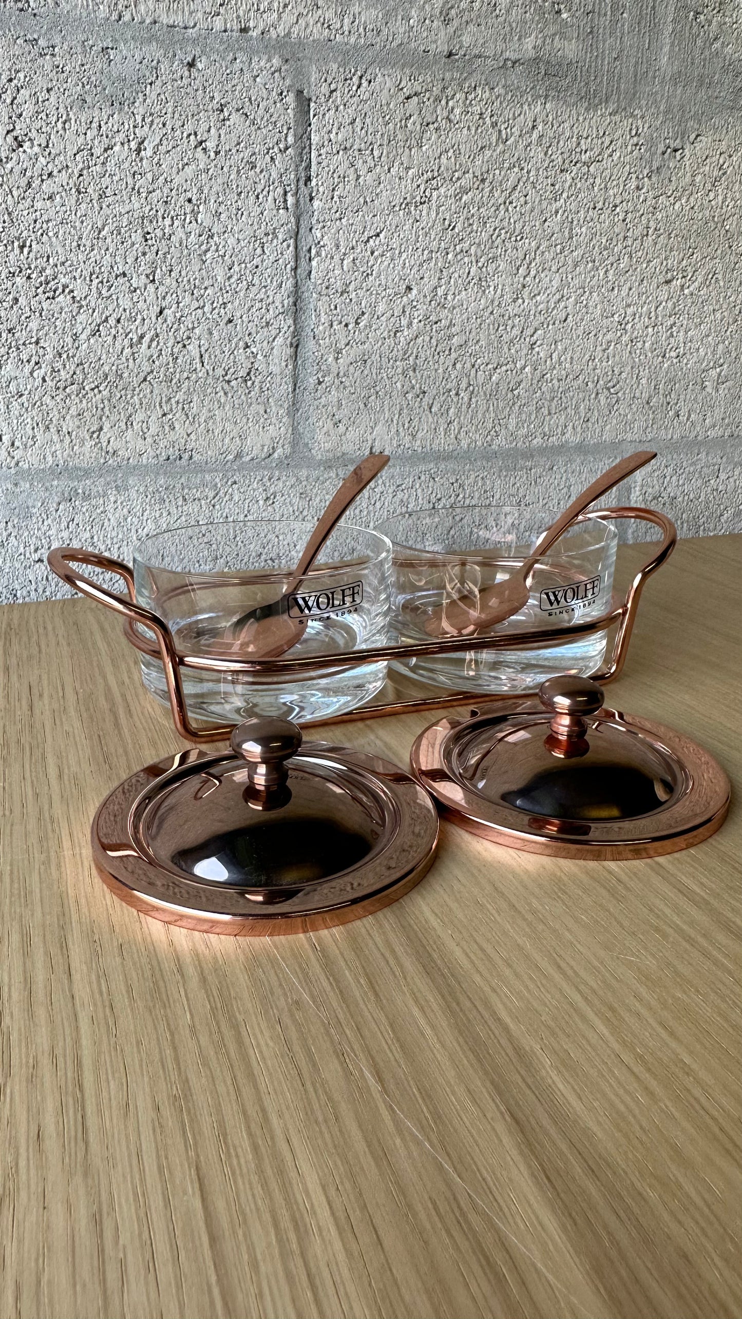 Glass Jam Holder With Spoon Grip Rose