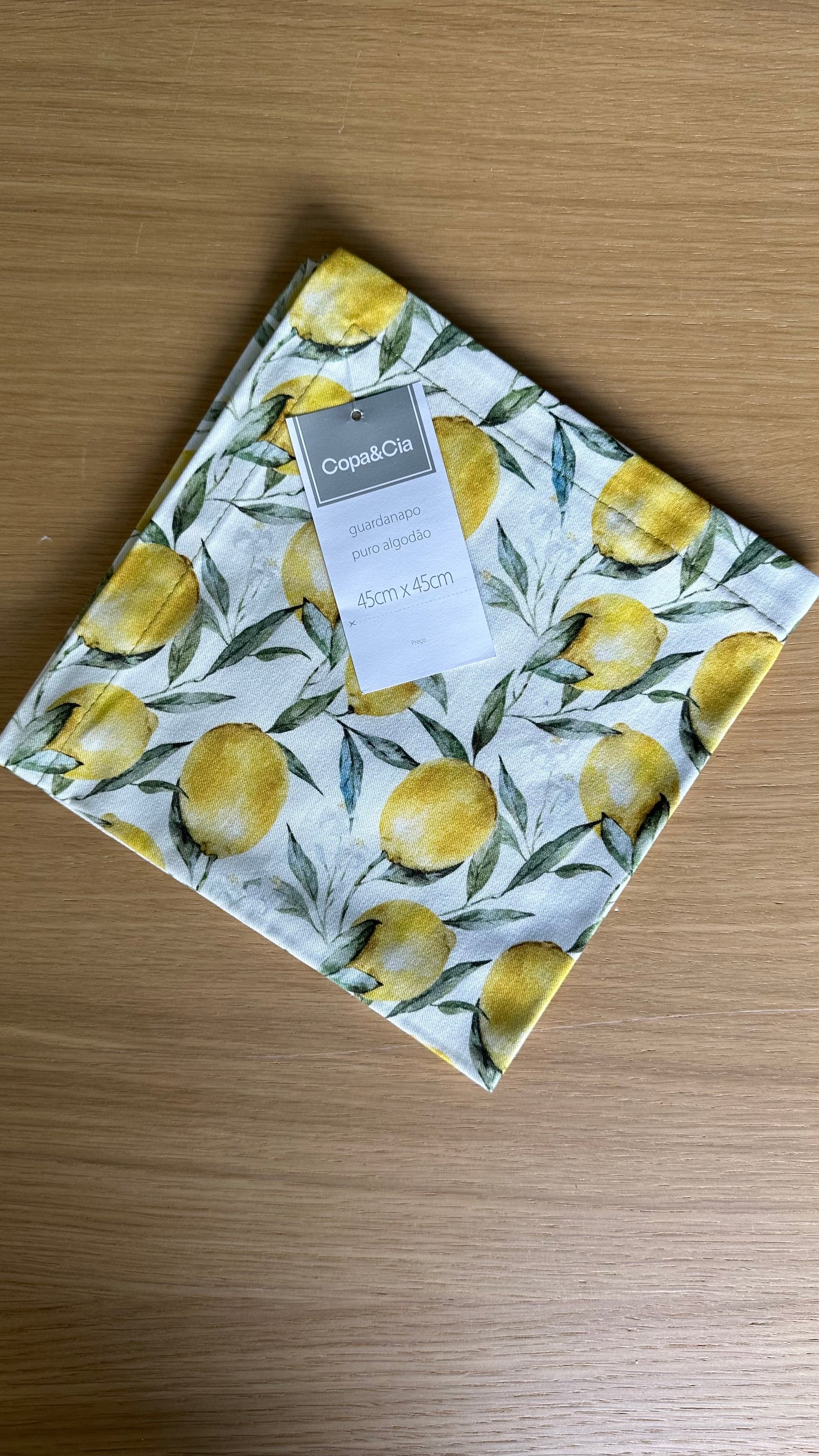 Lemon Fabric Napkin Set 6pcs 45cm X 45cm