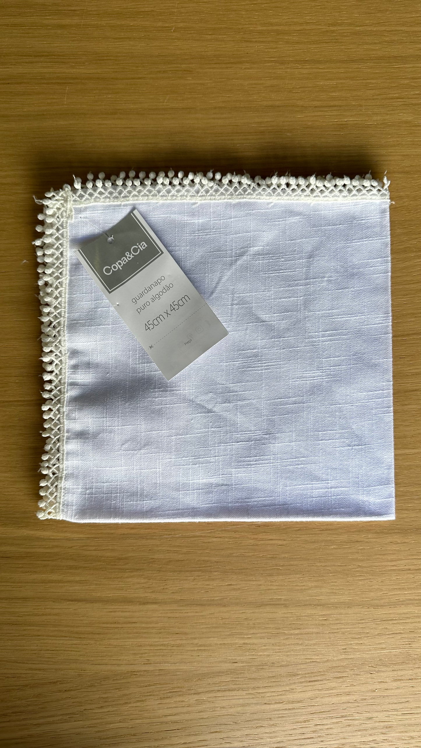 White Balls Fabric Napkin 6pcs 45cm X 45cm