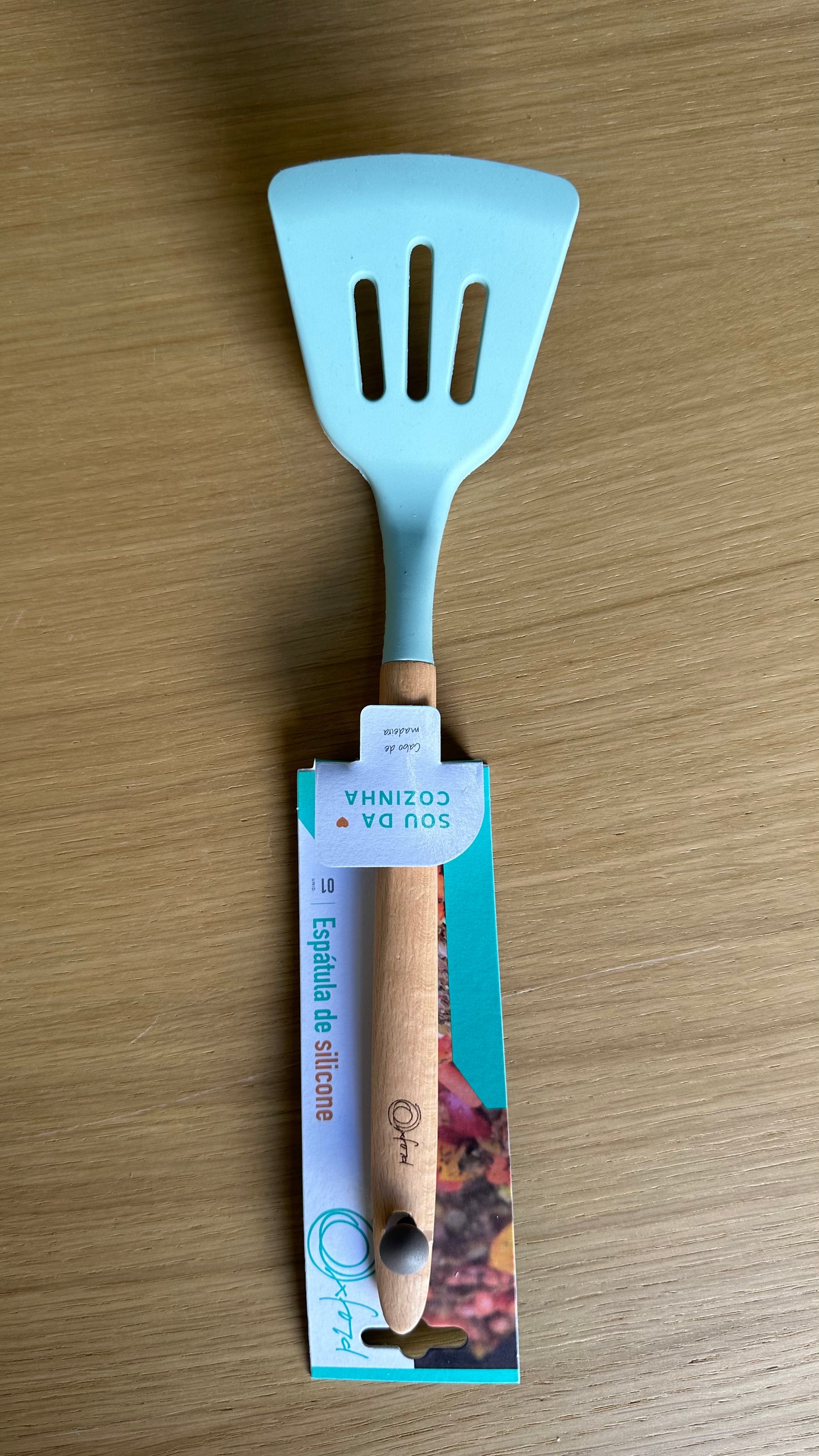 Turquoise Wooden Handle Spatula