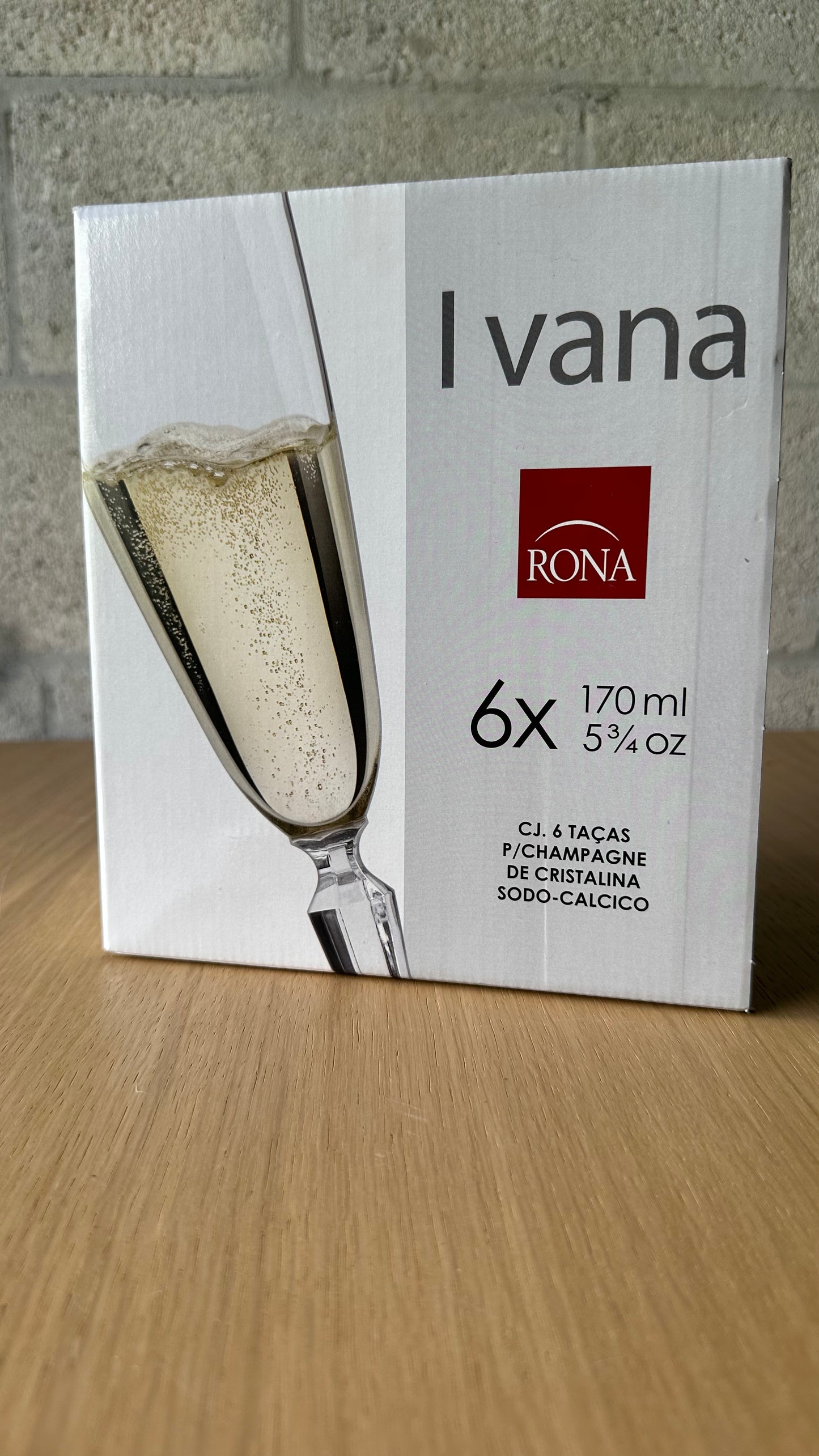 Set of 6pcs Ecological Crystal Champagne Rona Glasses