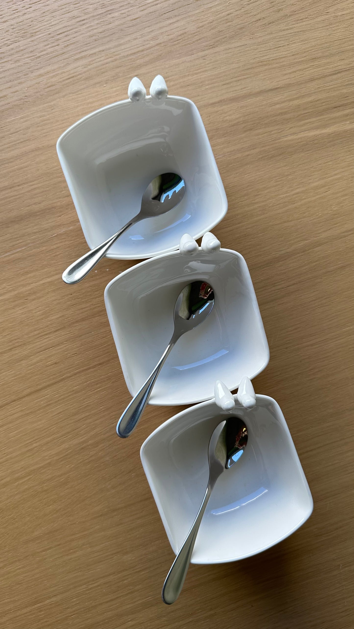 Snack Plate With 3pcs Bowl And Teaspoon Bird