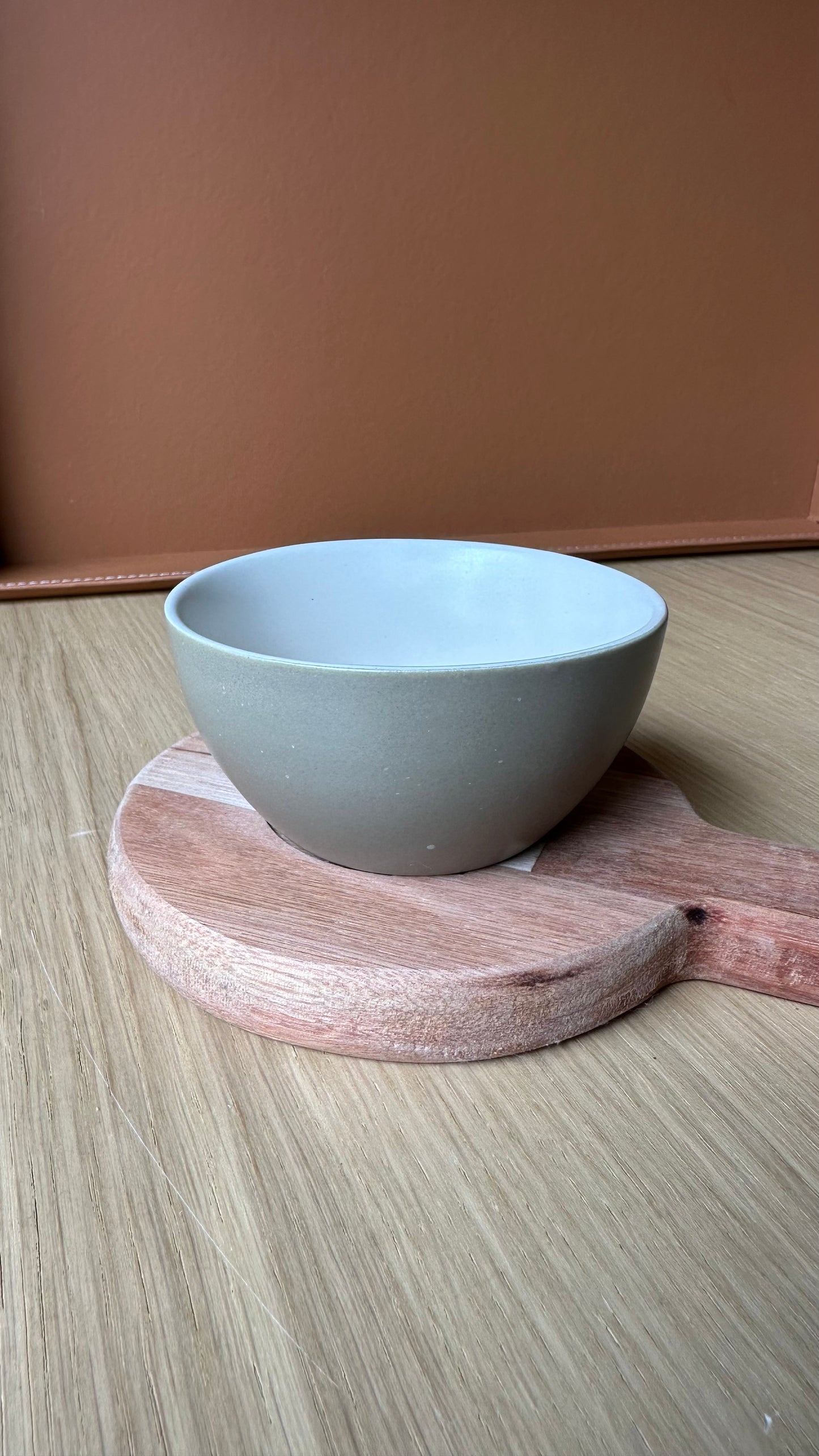 Wooden Tray w/ Bowl Gray