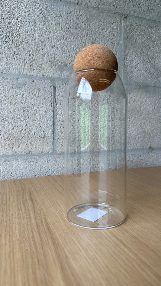 Small Glass Jar Round Cork Lid 900ml